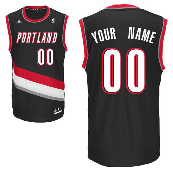 Adidas Portland Trail Blazers Youth Custom Replica Road Black NBA Jersey